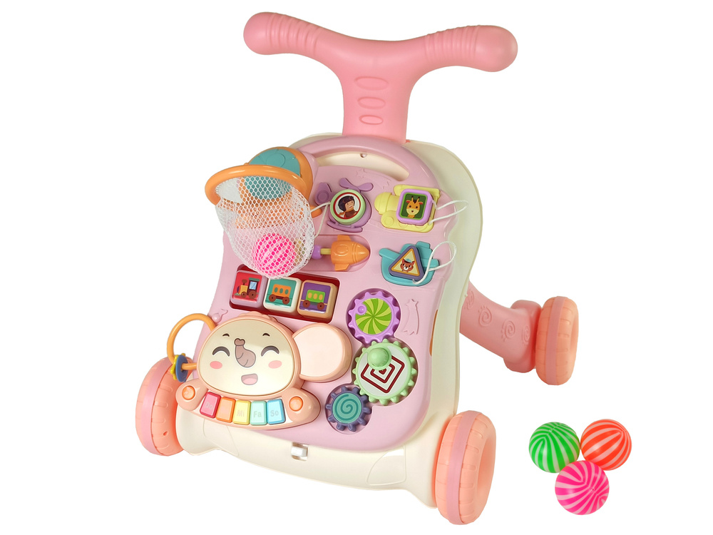 Loopwagen - en Speeltafel - 2 in 1 - Roze - 45 cm