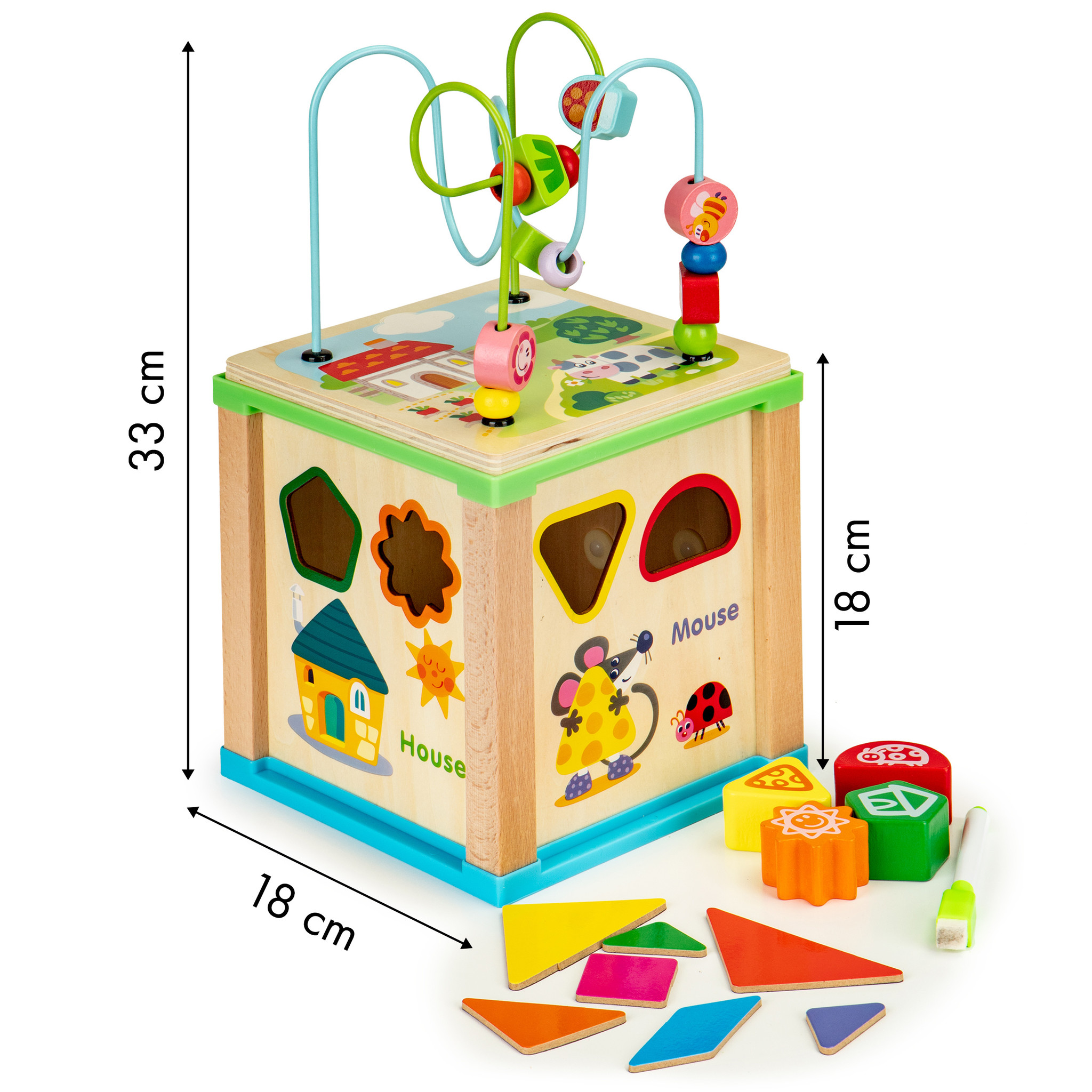 Activiteiten kubus - Educatief speelgoed - 33 cm