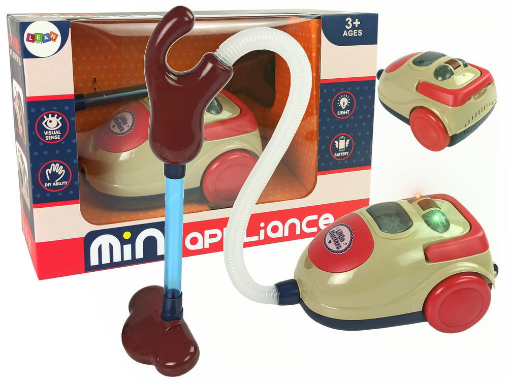 Speelgoed stofzuiger - met Licht en Geluid - Rood-crème