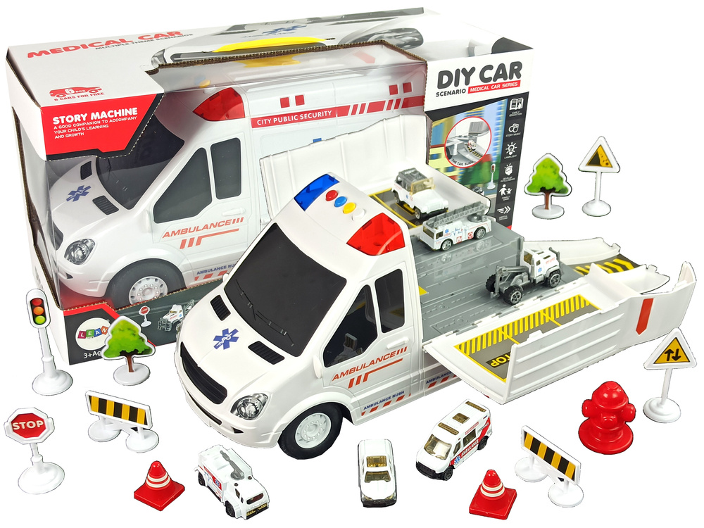 Communicatie netwerk Allerlei soorten Geven Viking Choice Speelgoed ambulance - 36 cm - met 6 miniatuur auto's -  VC-Lifestyle