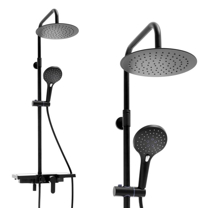 Doucheset - met Douchemengkraan - en Regendouche - Zwart