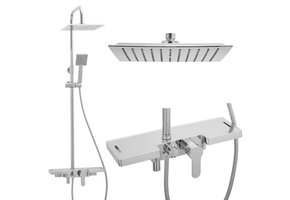 Doucheset - met Regendouche 25 cm - Vierkant - Chroom