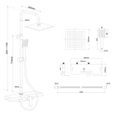 Doucheset - met Regendouche 25 cm - Vierkant - Chroom