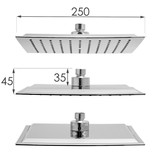 Doucheset - met Regendouche 25 cm - Vierkant - Chroom