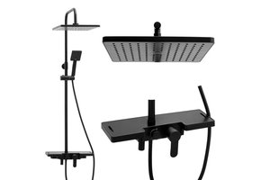 Doucheset - met regendouche - mengkraan - zwart