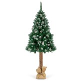 Kunstkerstboom - 180 cm - op houten stam - met Dennenappels