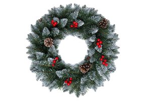 Kerstkrans voordeur - 50 cm - met Dennenappels