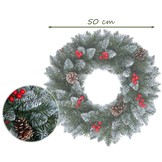 Kerstkrans voordeur - 50 cm - met Dennenappels