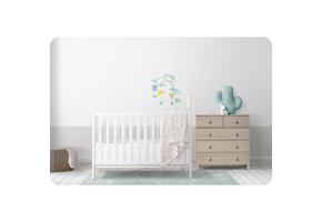 Boxmobiel - Baby mobiel - met Licht en Muziek - Blauw