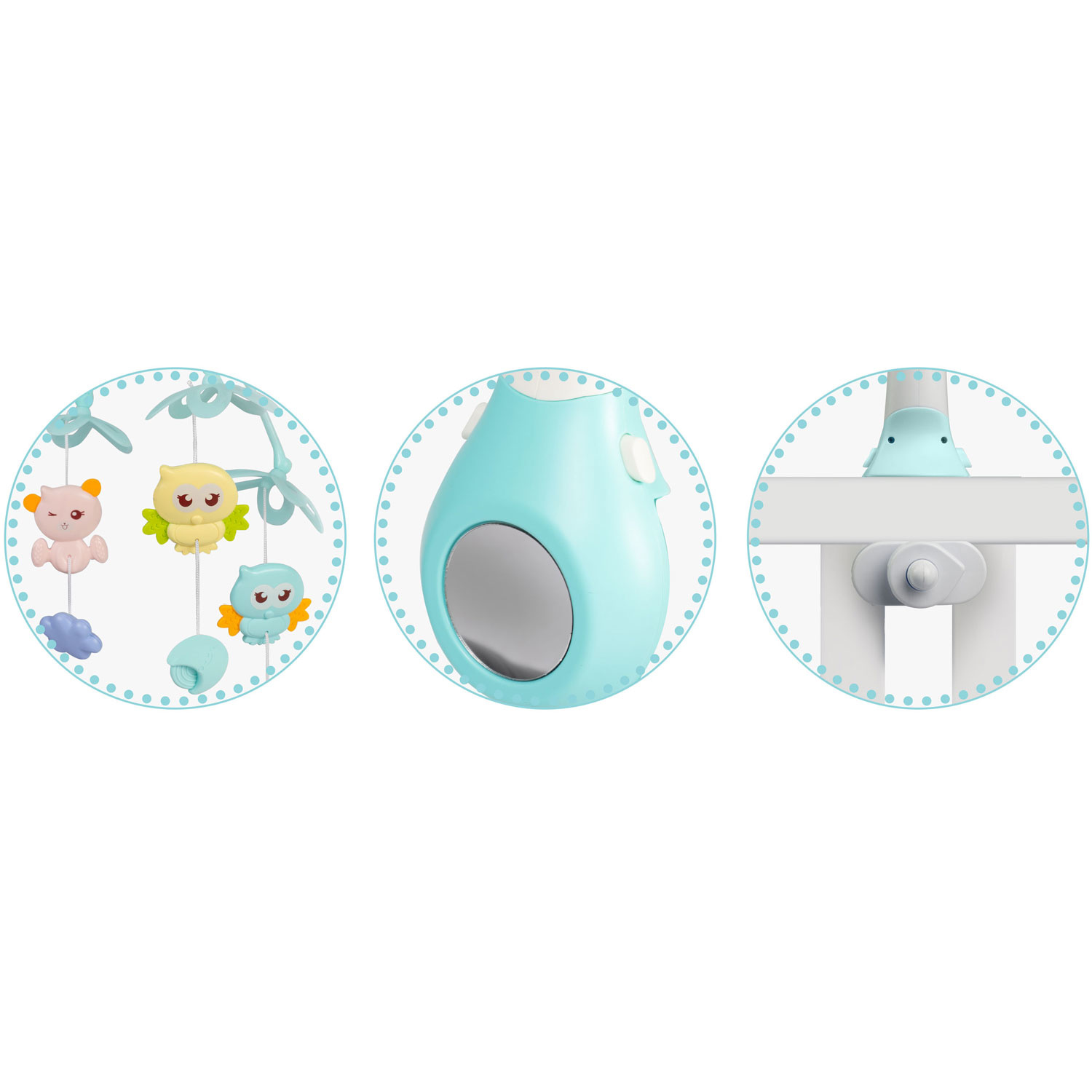 Boxmobiel - Baby mobiel - met Licht en Muziek - Blauw