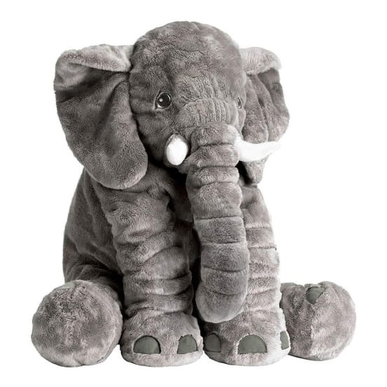 Grote knuffel - Olifant - Knuffel kussen - Pluche - Grijs