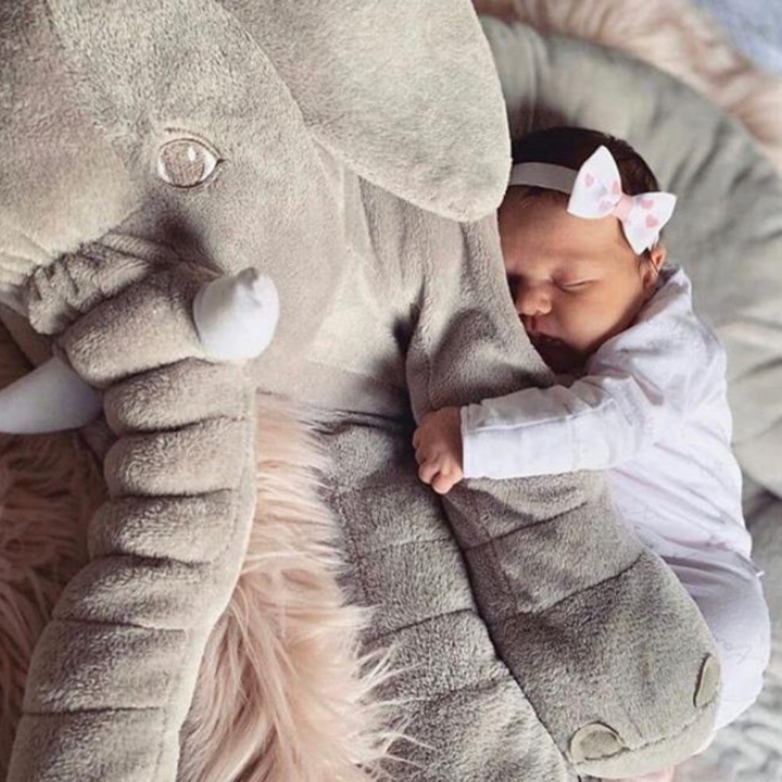 Grote knuffel - Olifant - Knuffel kussen - Pluche - Grijs