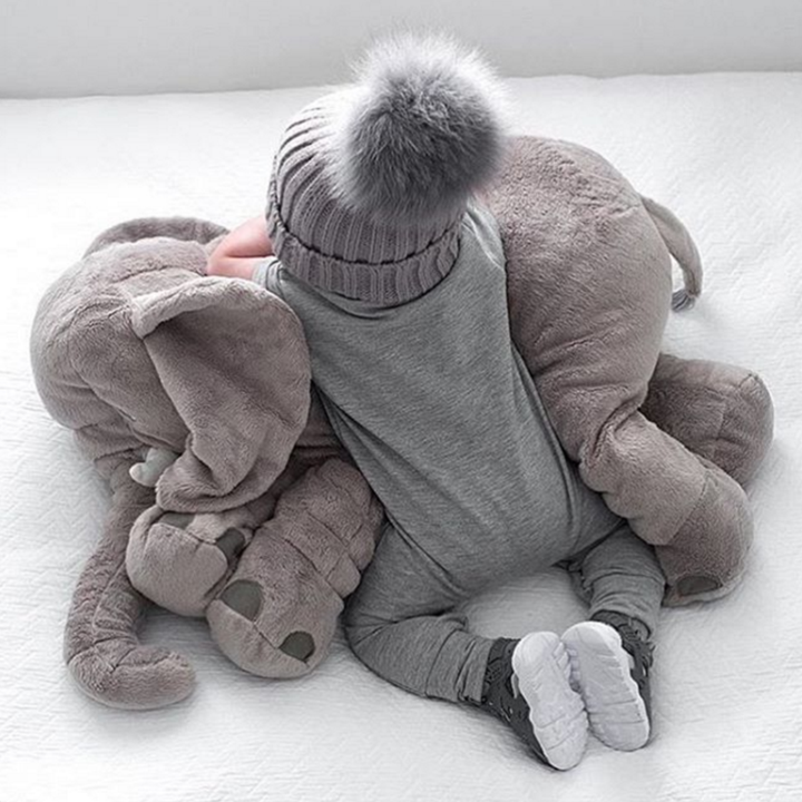 Grote knuffel - Olifant - Knuffel kussen - Pluche - Grijs