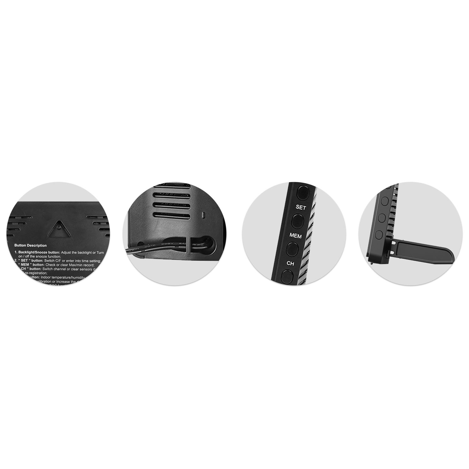 Weerstation - Draadloos - met kleuren Display - Zwart