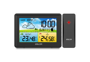 Weerstation - Draadloos - met kleuren Display - Zwart