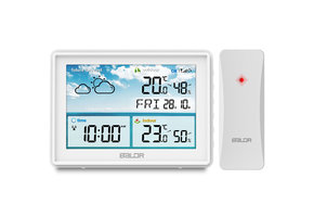 Weerstation - Draadloos - met kleuren Display - Wit