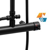 Douchepaneel - met Regendouche 25 cm - en Handdouche - Zwart