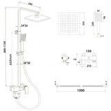 Doucheset - met Badkraan - Handdouche - en Regendouche 30cm