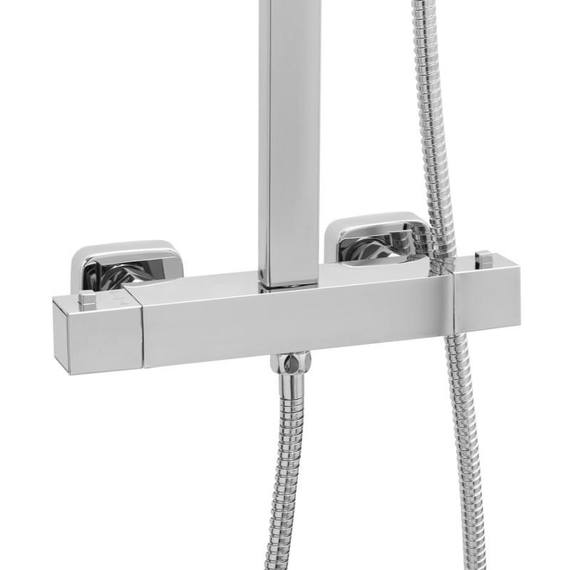 Doucheset - Thermostaatkraan - met Regendouche 25cm - Chroom
