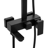 Doucheset - Vierkant - met Badkraan - en Regendouche 25cm - Zwart