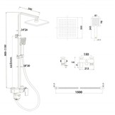 Douchepaneel - met Douchemengkraan - en Regendouche 30 cm