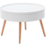 Houten salontafel met opbergruimte - 60x60x40 - wit