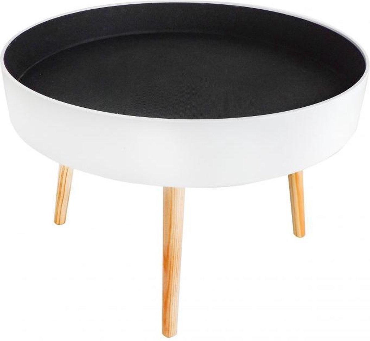Houten salontafel met opbergruimte - 60x60x40 - wit
