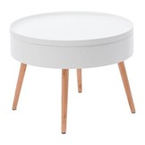 Houten salontafel met opbergruimte - 60x60x40 - wit