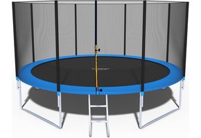 Trampoline - 374 cm - met net & ladder - blauw