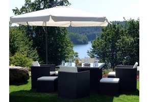 Zweefparasol 3 meter diameter Beige - inklapbaar