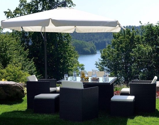 Zweefparasol 3 meter diameter Beige - inklapbaar