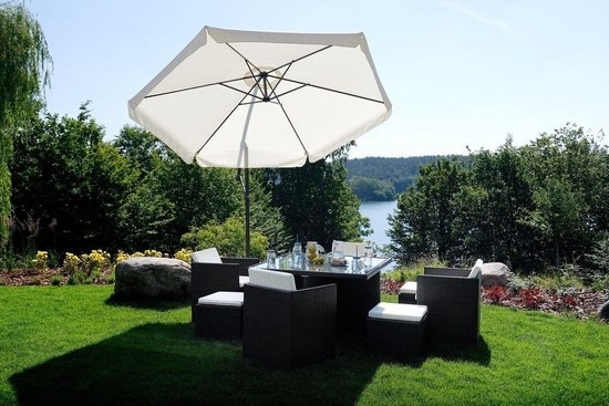 Zweefparasol 3 meter diameter Beige - inklapbaar