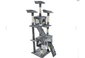 Krabpaal kattenboom XXL 170 x 49 x 49 cm grijs