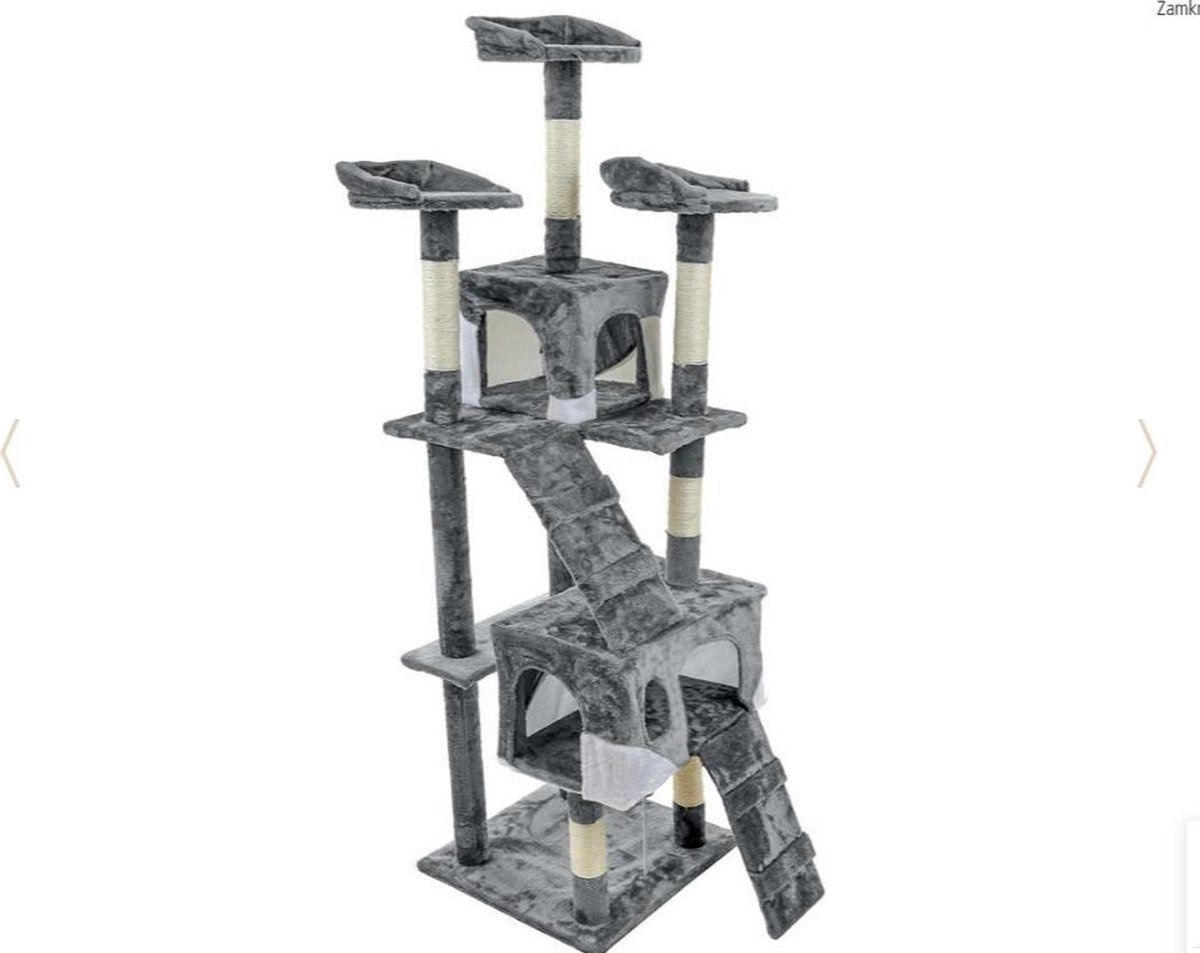Krabpaal kattenboom XXL 170 x 49 x 49 cm grijs
