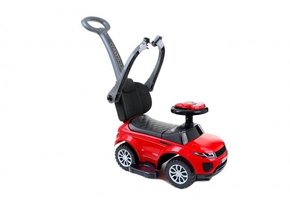 Loopwagen met duwstang - rood - met uitvalbeveiliging