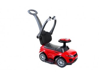 Loopwagen met duwstang - rood - met uitvalbeveiliging