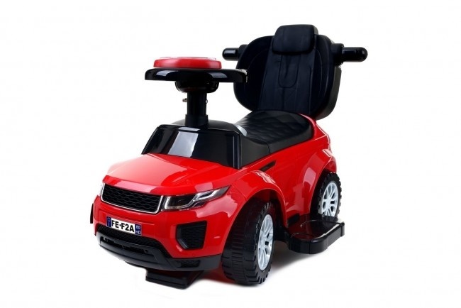 Loopwagen met duwstang - rood - met uitvalbeveiliging