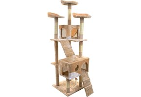 Krabpaal kattenboom XXL 170 x 49 x 49 cm beige