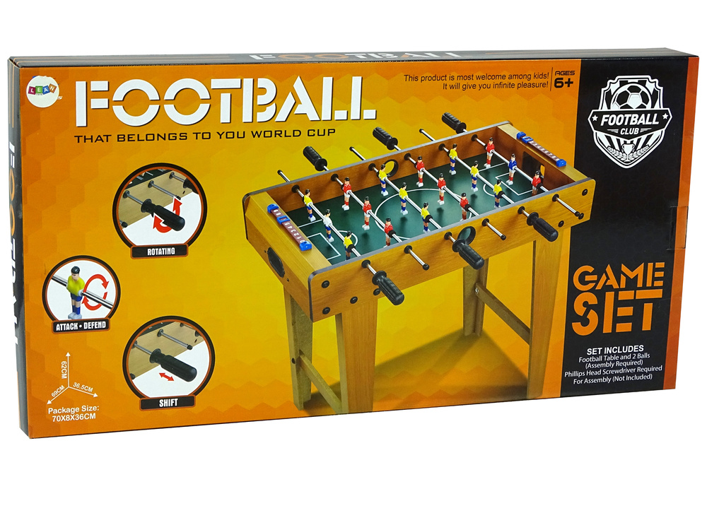 Tafelvoetbal - houten voetbaltafel - 69 x 36,5 x 62 cm