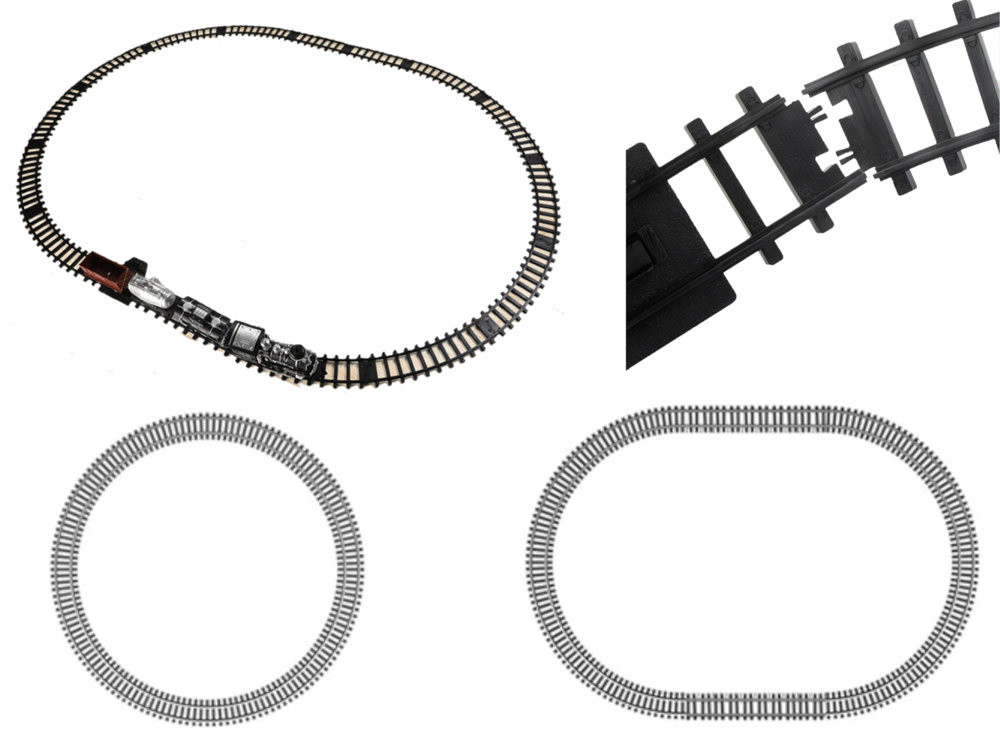 Speelgoed trein - met echte stoom - R/C - Rails 206x153 cm