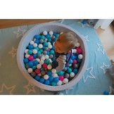 Ballenbak grijs 90x30 cm met 150 ballen Ø 7 cm - stevig ballenbad - Multi-gekleurde ballen