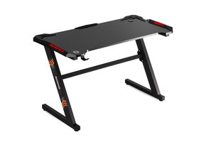 Gaming bureau 120x60x75 cm zwart met LED verlichting