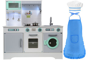 Kinderkeuken - met koksmuts en schort - hout - 91x30x90 cm