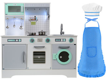 Kinderkeuken - met koksmuts en schort - hout - 91x30x90 cm