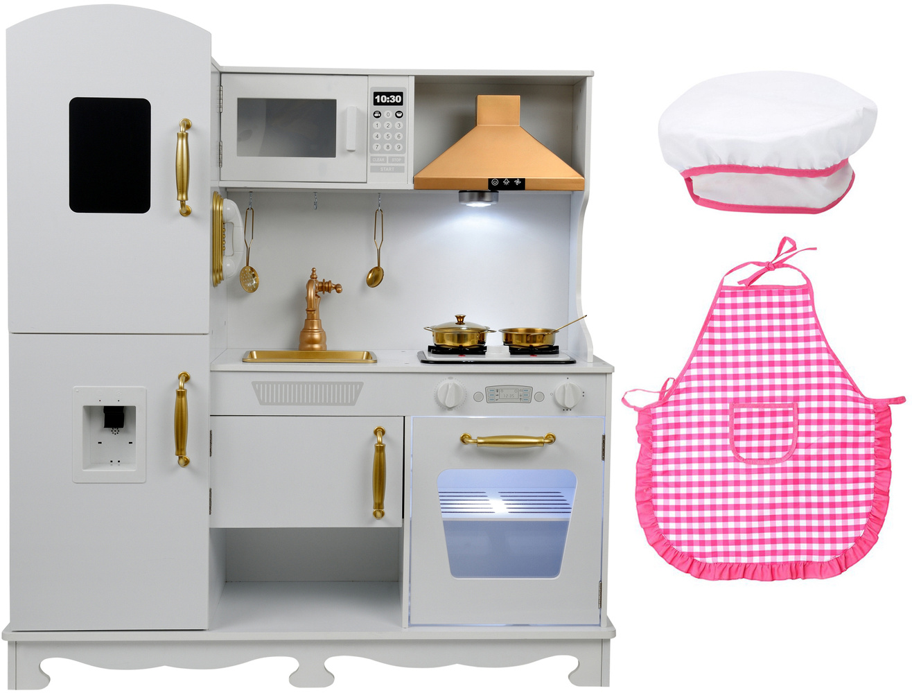 Kinderkeuken - met koksmuts en schort - hout - 91x30x106 cm