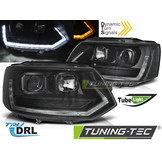 Koplampen voor VW T5 10-15 TUBE LIGHT T6 LOOK ZWART