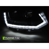 Koplampen voor VW T5 10-15 TUBE LIGHT T6 LOOK ZWART