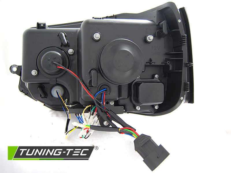 Koplampen voor VW T5 10-15 TUBE LIGHT T6 LOOK ZWART