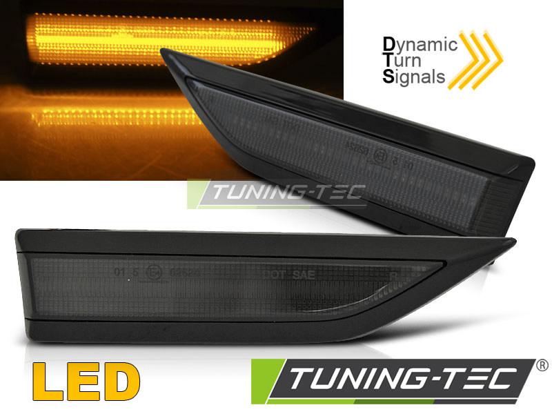 Zijkant knipperlichten geschikt voor VW CADDY 15-20 ZWART SMOKE LED