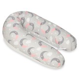 Voedingskussen - Zwangerschapskussen - 100% katoen - met koordjes - 145 cm - manen – wit